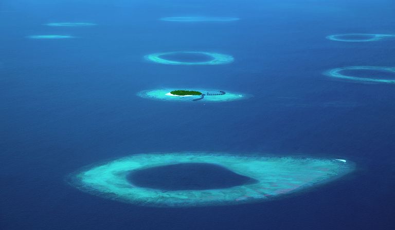 The Maldives is a vast collection of atolls in the Indian Ocean.