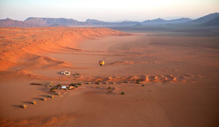 Red Dunes Skeleton Coast Aerial View - Desert Landscape Photograph