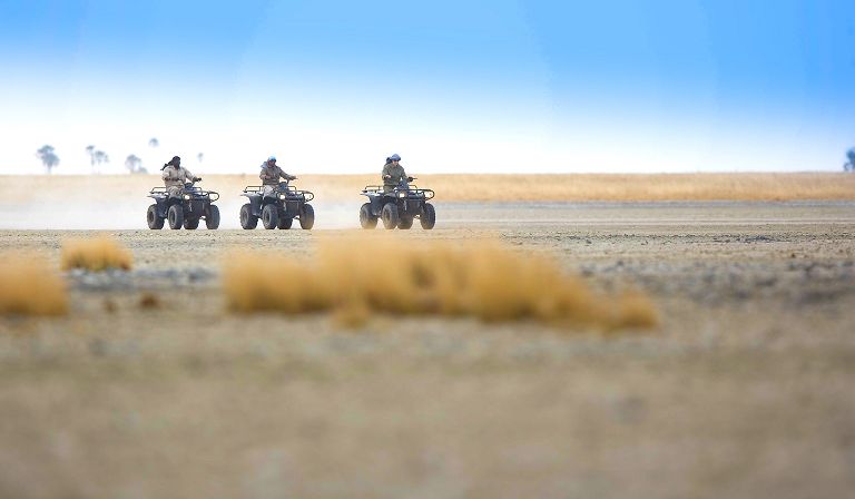 Arguably the biggest thrill comes from quad-biking out onto the vast salt pans.